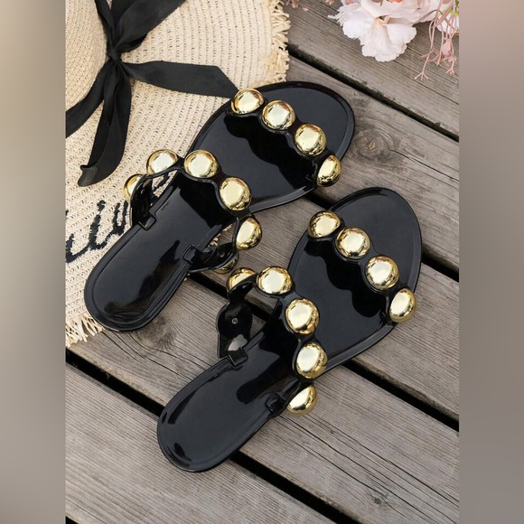 NWT!! Black Jelly Sandals - Picture 3 of 7